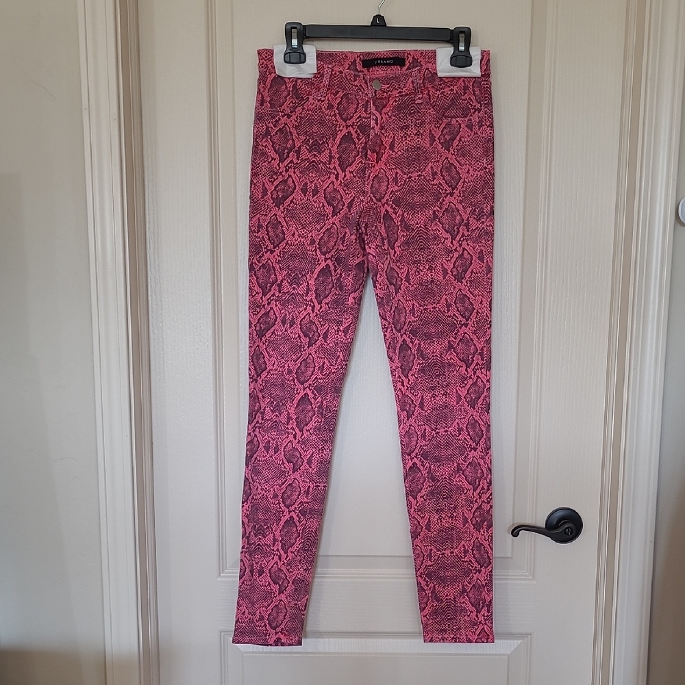 J BRAND Women's Pink Snake Print Jeans Size 29